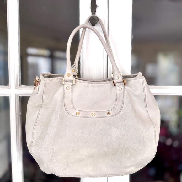 Tory Burch Amanda Shoulder Bag Ivory Cream Pebbled Leather 12โ/16โ - Picture 3 of 15